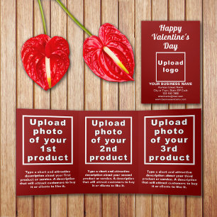 Business Valentine Red Trifold Card