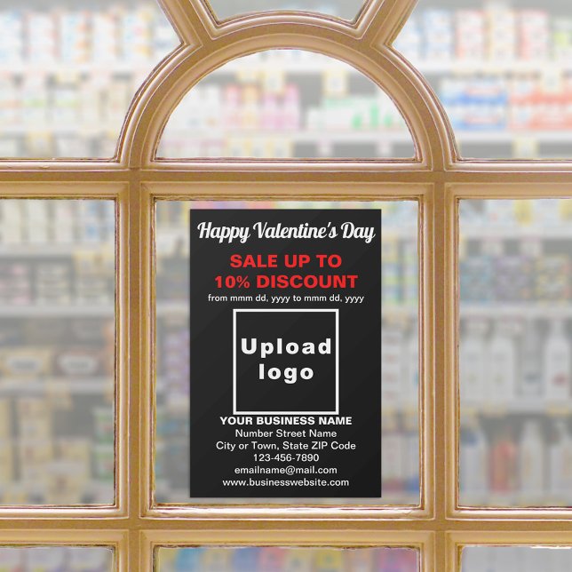 Business Valentine Sale on Black Window Cling (Business Valentine sale on black window cling. Signage to attract more customers.)
