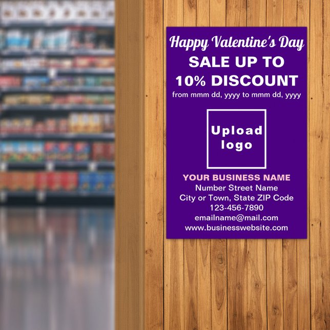 Business Valentine Sale on Purple Poster (Business Valentine sale on purple poster. Signage to attract more customers.)