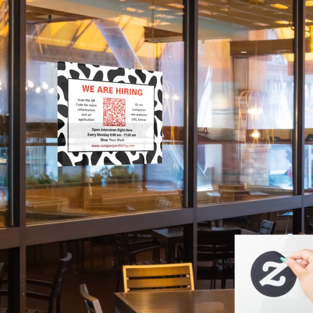 Business We Are Hiring QR Code Personalise   (Restaurant Window)