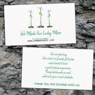 Business Website Address Change Lucky Bamboo Business Card