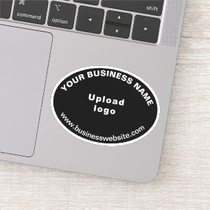 Business Website on Black Oval Shape Vinyl Sticker