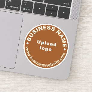 Business Website on Brown Round Vinyl Sticker
