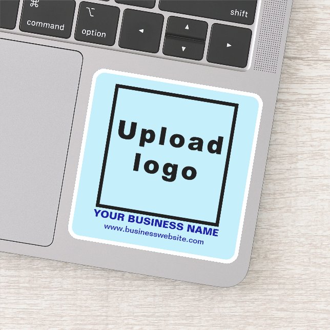 Business Website on Light Blue Square Vinyl (Detail)
