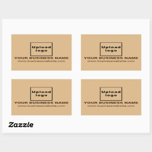 Business Website on Light Brown Rectangle Sticker