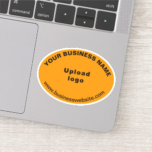 Business Website on Orange Colour Oval Shape Vinyl