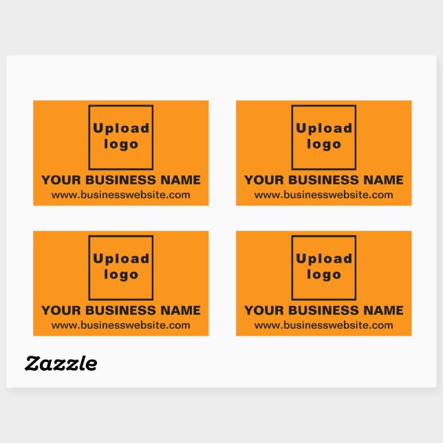 Business Website on Orange Colour Rectangle Sticke Rectangular Sticker (Sheet)