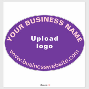 Business Website on Purple Large Oval Shape Vinyl