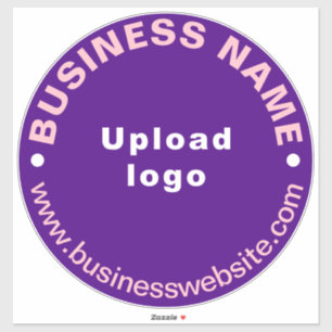 Business Website on Purple Large Round Vinyl