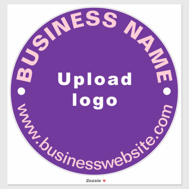 Business Website on Purple Large Round Vinyl (Sheet)