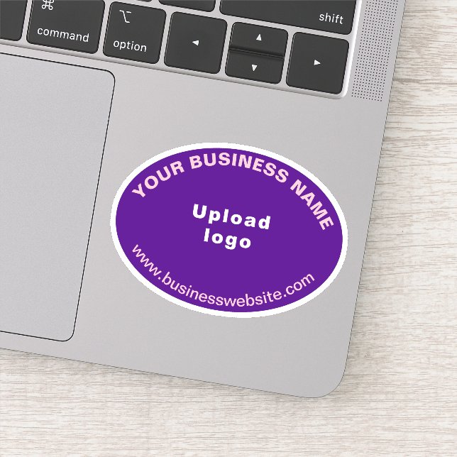 Business Website on Purple Oval Shape Vinyl (Detail)