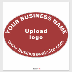 Business Website on Red Large Oval Shape Vinyl