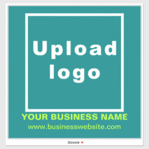 Business Website on Teal Green Large Square Vinyl