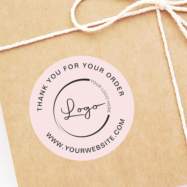 Business Website Template Thank you Pink Classic Round Sticker (Creator Uploaded)