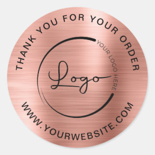 Business Website Template Thank you Pink Classic Round Sticker