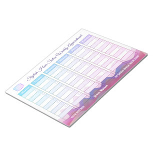 Business Weekly Appointment Rainbow Waves Notepad