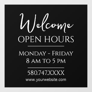 Business Welcome and Open Hours