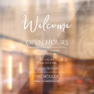 Business Welcome and Open Hours Website