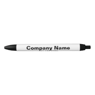 Business White and Black Company Name Template Black Ink Pen