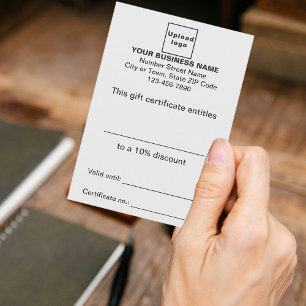 Business White Gift Certificate