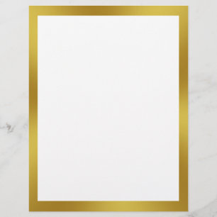 Business White with Gold Border Blank Flyer