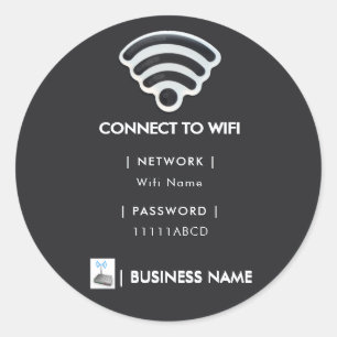 Business Wifi Morden Network Pedestal Classic Round Sticker