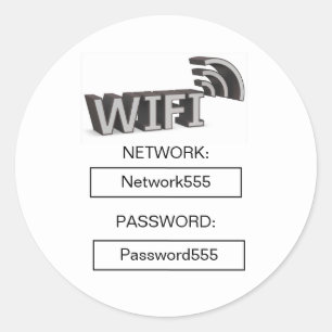 Business Wifi Morden Password  Classic Round Sticker