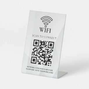 Business Wifi Network QR Code Personalised Pedestal Sign
