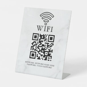 Business Wifi Network QR Code Personalised Pedestal Sign
