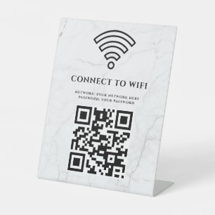 Business Wifi Network QR Code Personalised Pedestal Sign