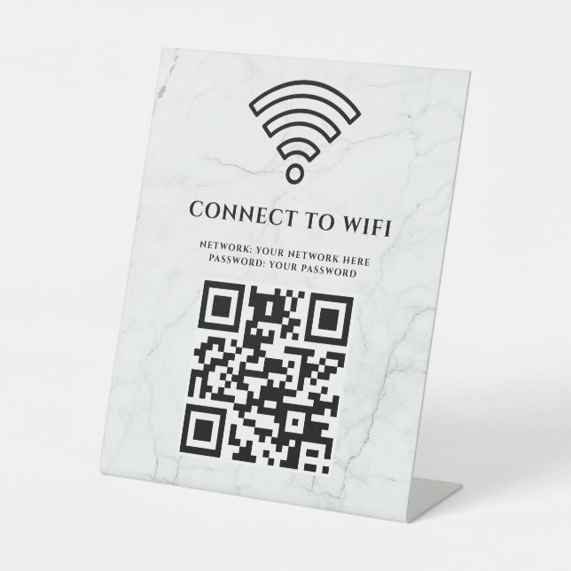 Business Wifi Network QR Code Personalised Pedestal Sign (Front)