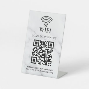 Business Wifi Network QR Code Personalised Pedestal Sign