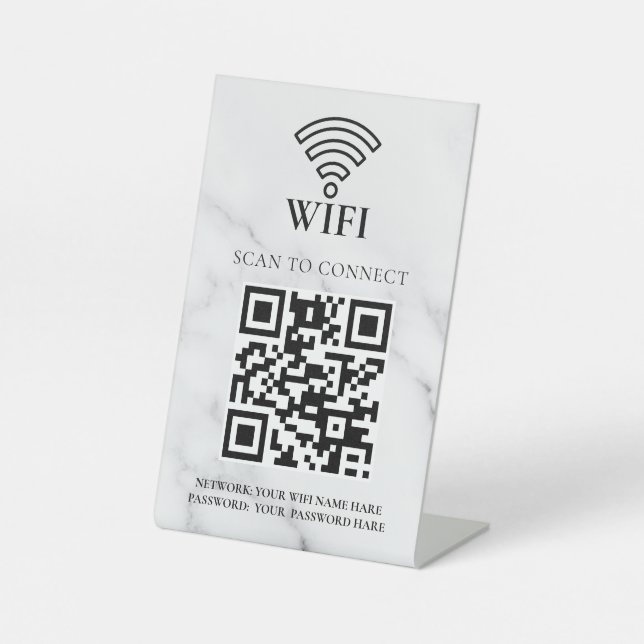 Business Wifi Network QR Code Personalised Pedestal Sign (Front)