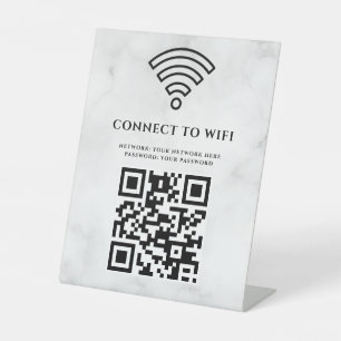 Business Wifi Network QR Code Personalised Pedestal Sign