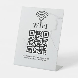 Business Wifi Network QR Code Personalised Pedestal Sign