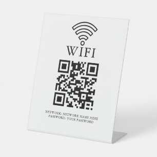 Business Wifi Network QR Code Personalised Pedestal Sign