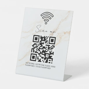 Business Wifi Network QR Code Personalised Pedestal Sign