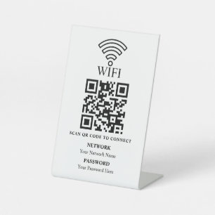 Business Wifi Network QR Code Personalised Pedestal Sign