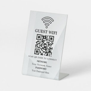 Business Wifi Network QR Code Personalised Pedestal Sign
