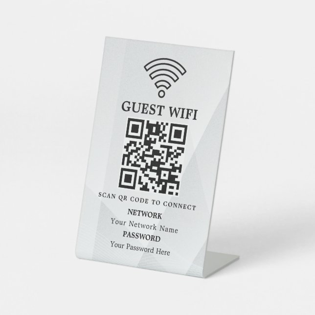 Business Wifi Network QR Code Personalised Pedestal Sign (Front)
