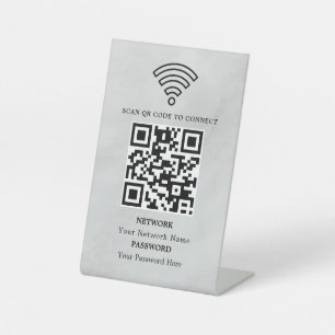 Business Wifi Network QR Code Personalised Pedestal Sign