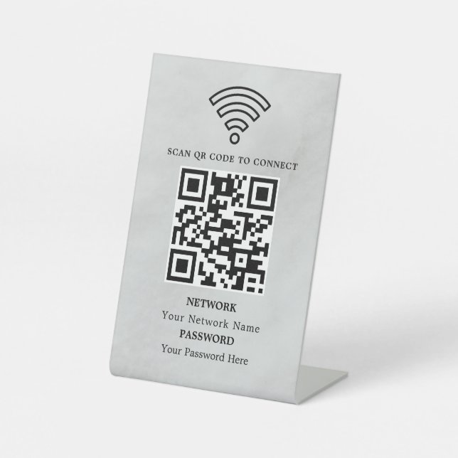 Business Wifi Network QR Code Personalised Pedestal Sign (Front)