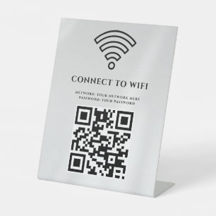 Business Wifi Network QR Code Personalised Pedestal Sign