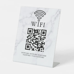 Business Wifi Network QR Code Personalised Pedestal Sign