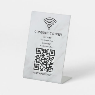Business Wifi Network QR Code Personalised Pedestal Sign