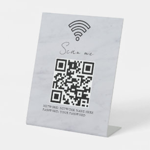 Business Wifi Network QR Code Personalised Pedestal Sign