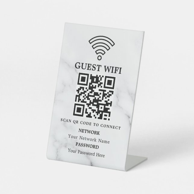 Business Wifi Network QR Code Personalised Pedestal Sign (Front)