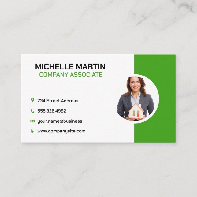 Business Woman | Corporate Professional Realtor Business Card (Front)