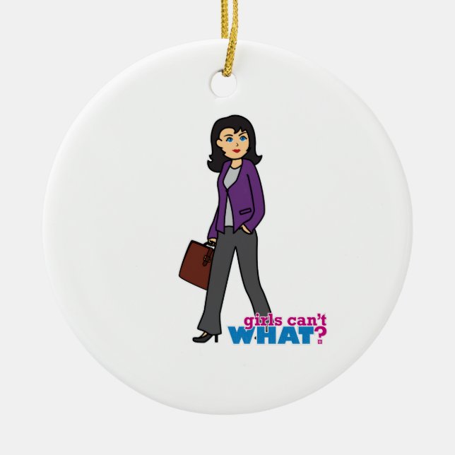 Business Woman - Medium Ceramic Tree Decoration (Front)