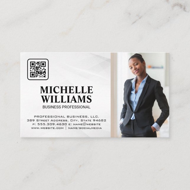 Business Woman | Quick Response Code Business Card (Front)